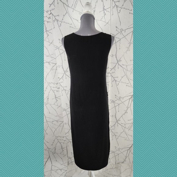 Dolce Bella Black & White Floral Sequin Midi Shift Dress - Picture 4 of 5